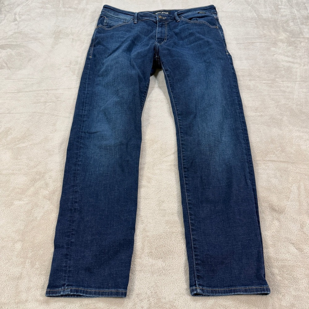 Mavi Jake Slim Leg Jeans Mens 36x30 Dark Indigo Wash Stretch Organic Cotton EUC
